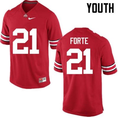NCAA Ohio State Buckeyes Youth #21 Trevon Forte Red Nike Football College Jersey VUV2145QP